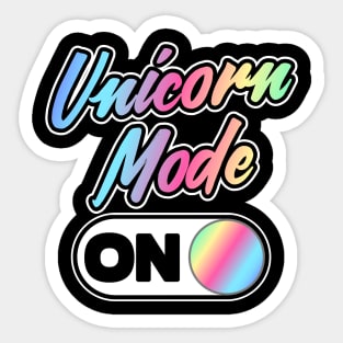 Unicorn Mode On Retro Colorful Gift Mom Party Sticker